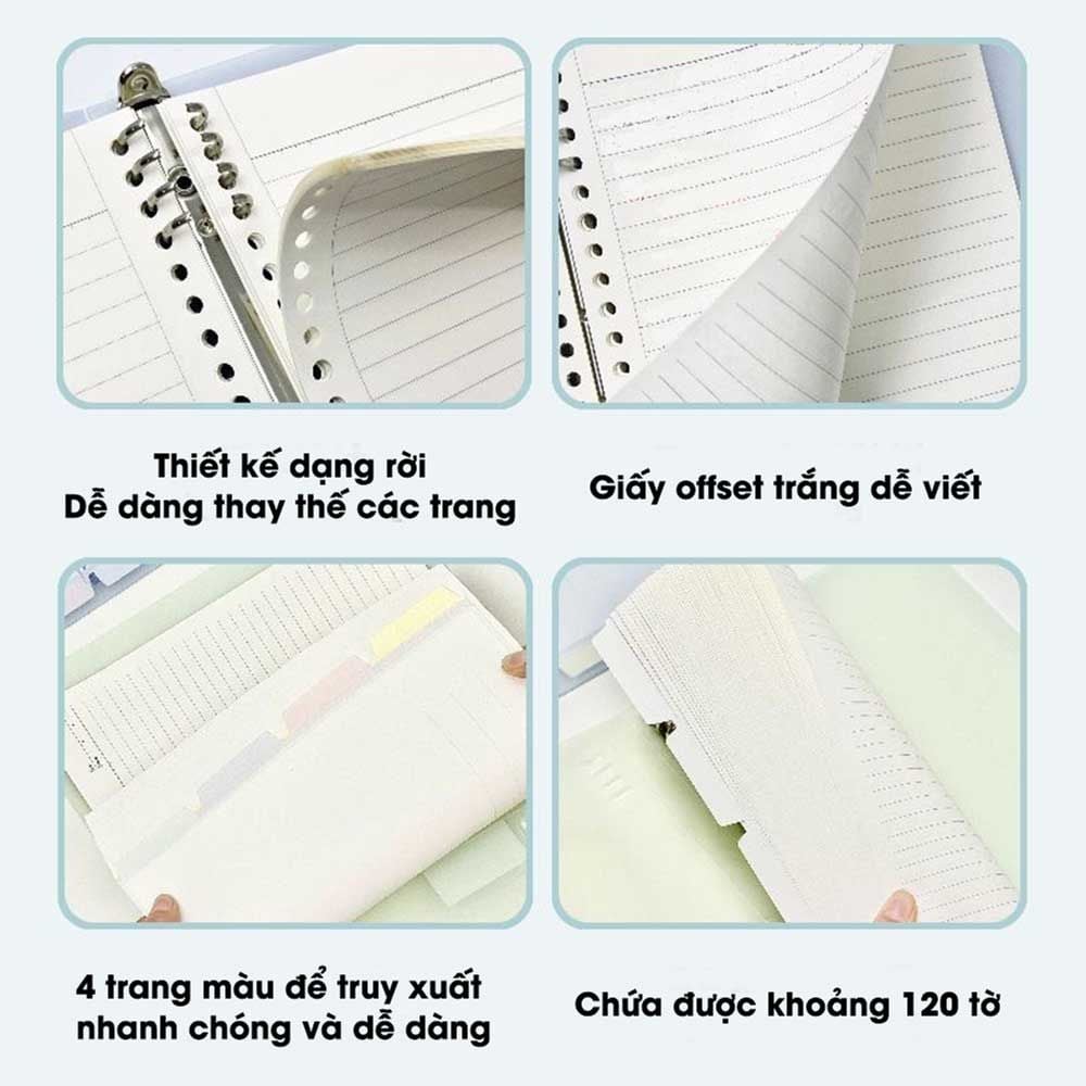Stacom Sổ Tay Khổ A5, 60 Trang, 80gsm, 182x228mm (Sổ Còng) - Bìa Trong