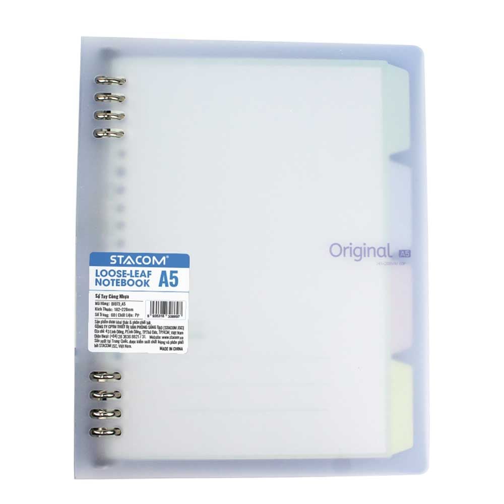 Stacom Sổ Tay Khổ A5, 60 Trang, 80gsm, 182x228mm (Sổ Còng) - Bìa Trong