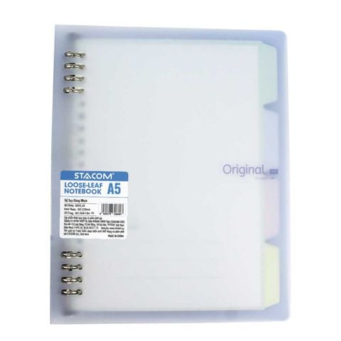Stacom Sổ Tay Khổ A5, 60 Trang, 80gsm, 182x228mm (Sổ Còng) - Bìa Trong