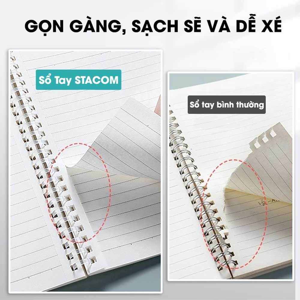 Stacom Sổ Tay Khổ B5, 80 Trang, 80gsm, 180x250mm (Sổ Còng Nhựa)