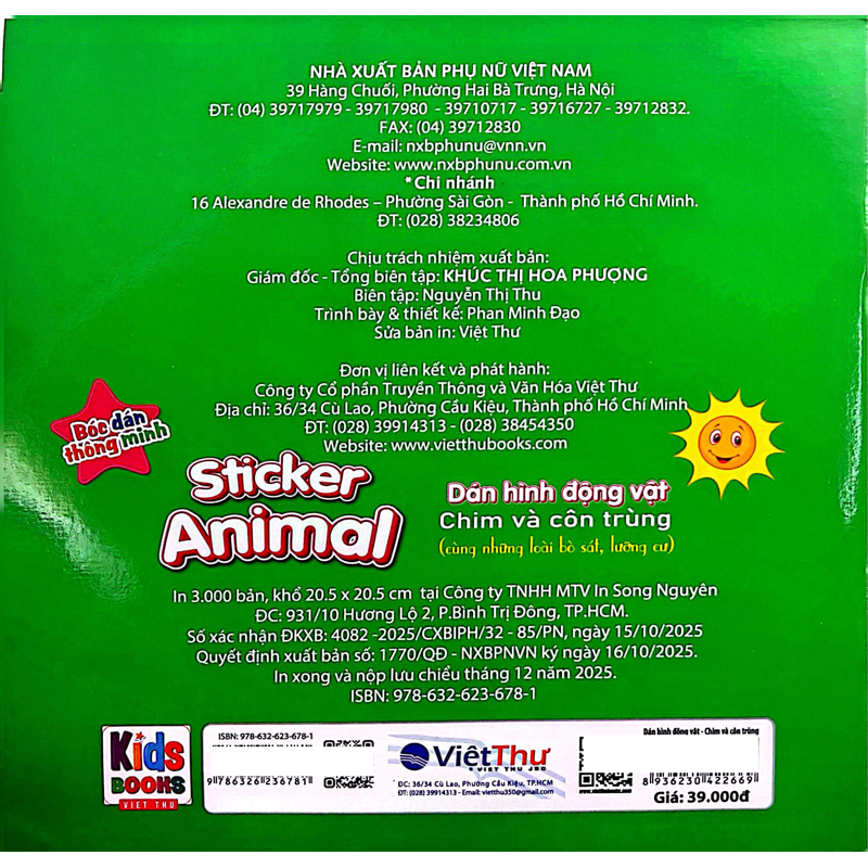 Sticker Animal - Dán Hình Động Vật - Chim Và Côn Trùng