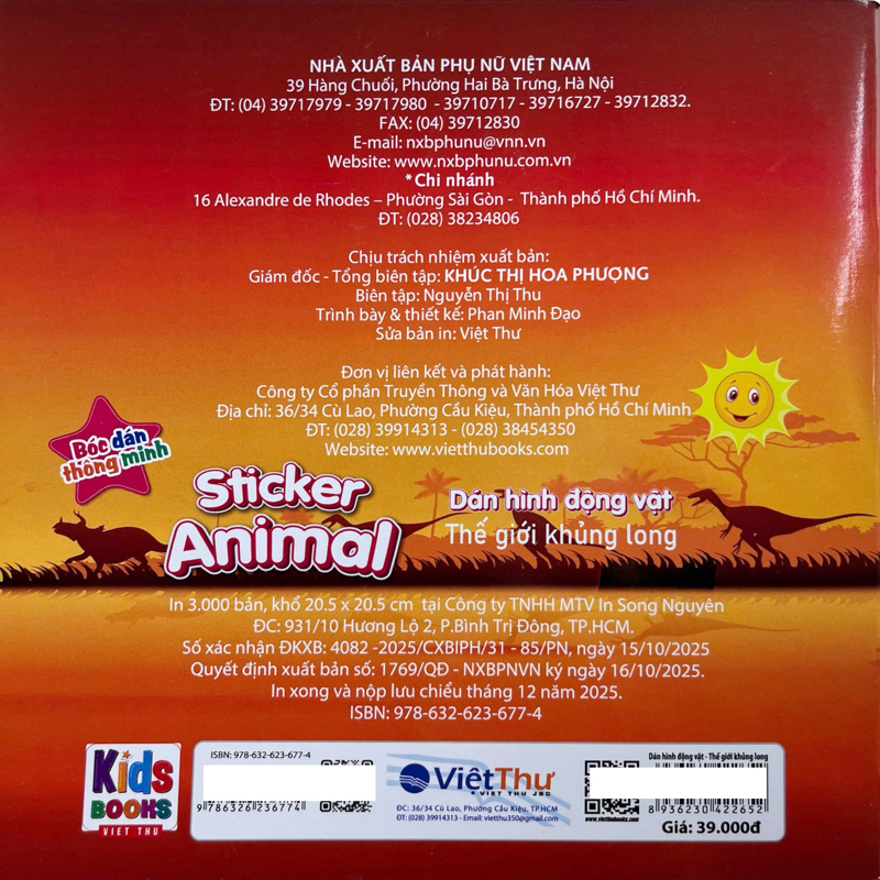 Sticker Animal - Dán Hình Động Vật-Thế Giới Khủng Long