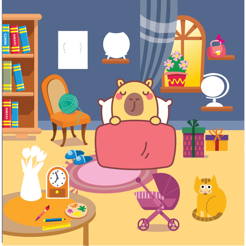 Sticker Capybara - Tìm Vật Ẩn Giấu - Khám Phá Thế Giới