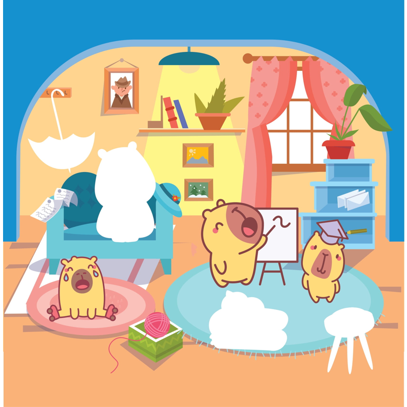 Sticker Capybara - Tìm Vật Ẩn Giấu - Khám Phá Thế Giới