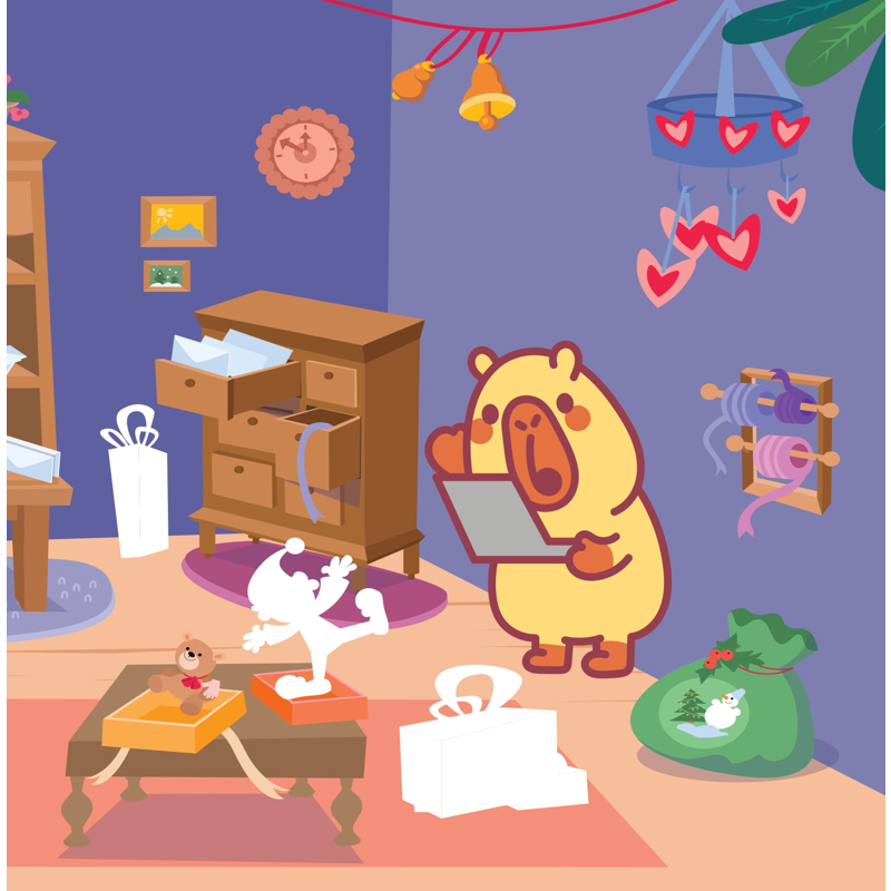Sticker Capybara - Tìm Vật Ân Giấu - Người Bạn Tuyết