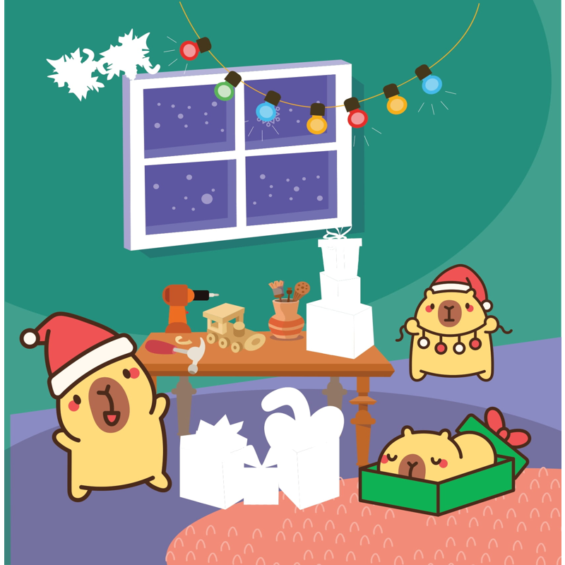 Sticker Capybara - Tìm Vật Ân Giấu - Người Bạn Tuyết