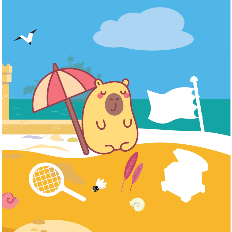 Sticker Capybara - Tìm Vật Ẩn Giấu - Thế Giới Đại Dương