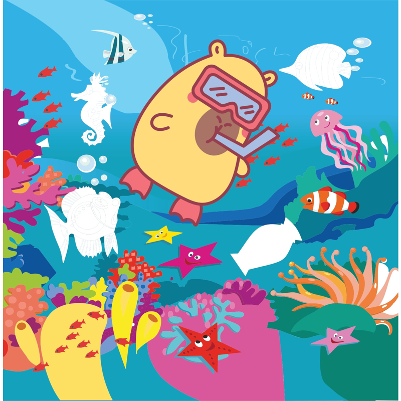 Sticker Capybara - Tìm Vật Ẩn Giấu - Thế Giới Đại Dương