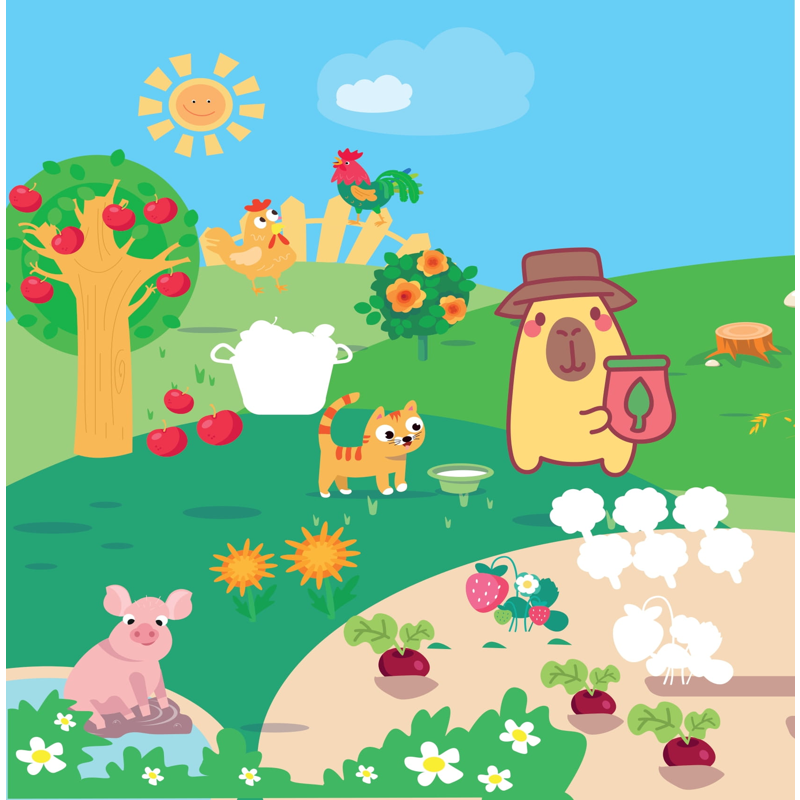 Sticker Capybara - Tìm Vật Ẩn Giấu - Vương Quốc Đồ Chơi