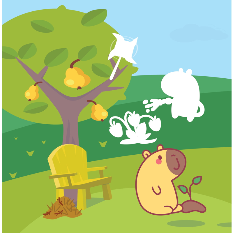 Sticker Capybara - Tìm Vật Ẩn Giấu - Vương Quốc Đồ Chơi