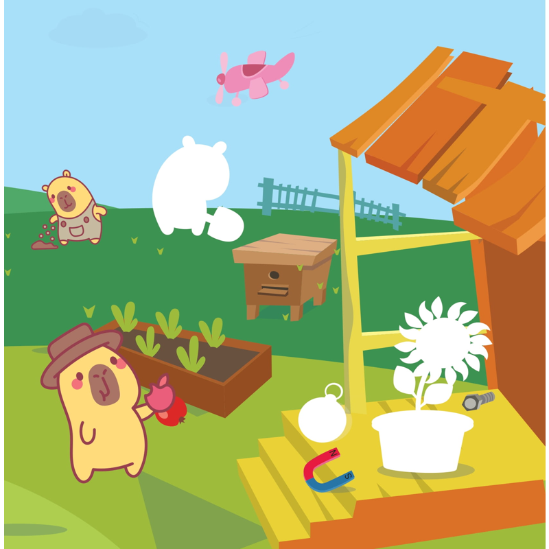 Sticker Capybara - Tìm Vật Ẩn Giấu - Vương Quốc Đồ Chơi