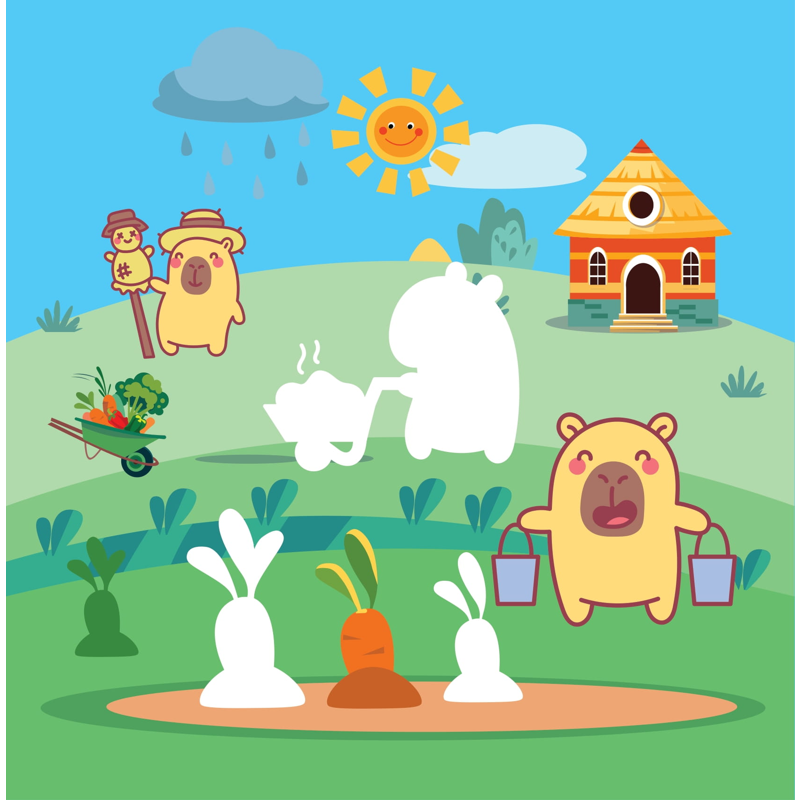 Sticker Capybara - Tìm Vật Ẩn Giấu - Vương Quốc Đồ Chơi