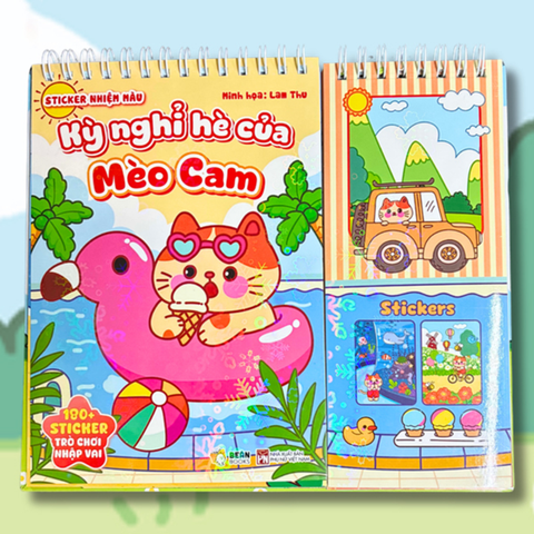 Sticker Nhiệm Màu - Kỳ Nghỉ Hè Của Mèo Cam