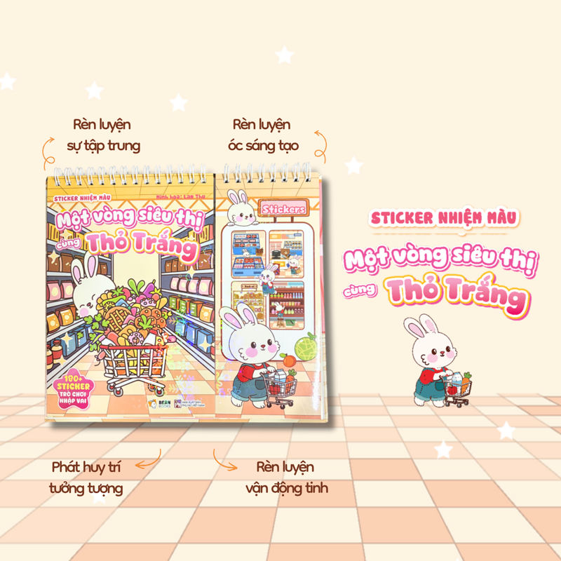 Sticker Nhiệm Màu - Một Vòng Siêu Thị Cùng Thỏ Trắng