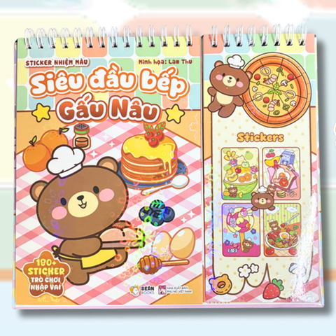 Sticker Nhiệm Màu - Siêu Đầu Bếp Gấu Nâu