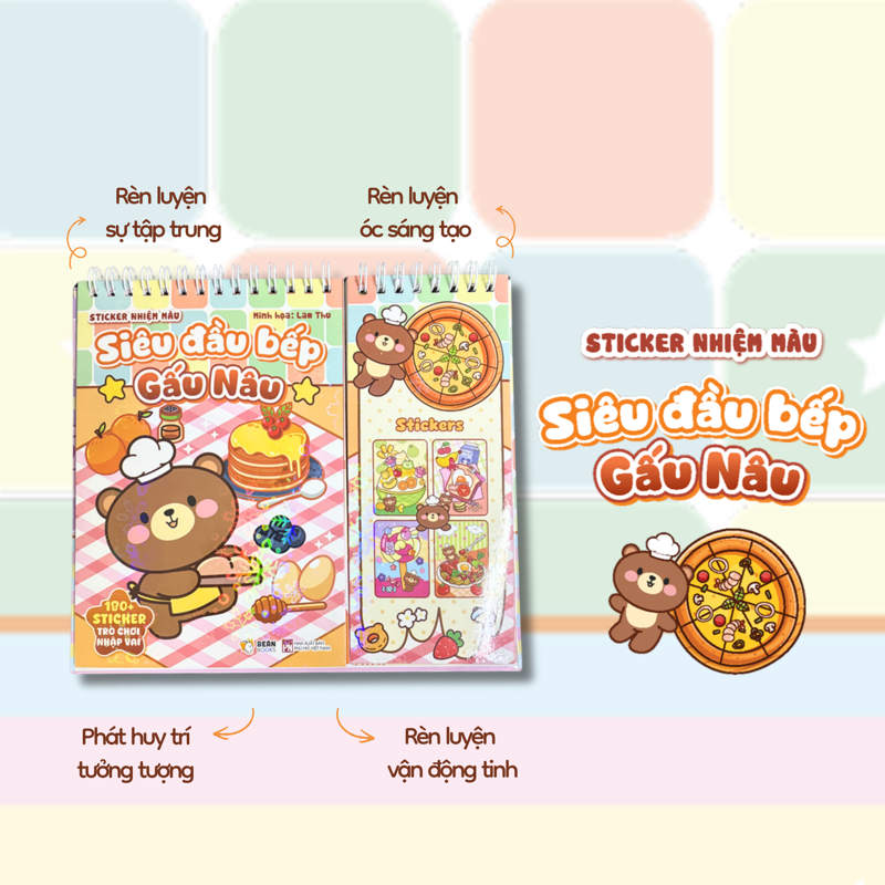 Sticker Nhiệm Màu - Siêu Đầu Bếp Gấu Nâu