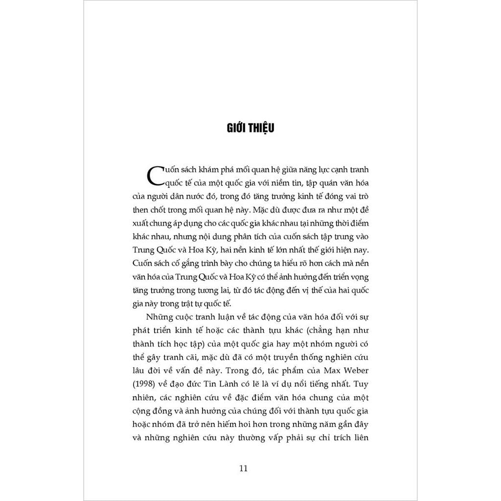 Văn Hóa, Tăng Trưởng Kinh Tế Và Dịch Chuyển Quyền Lực Giữa Các Quốc Gia: Sự Cạnh Tranh Giữa Hoa Kỳ Và Trung Quốc