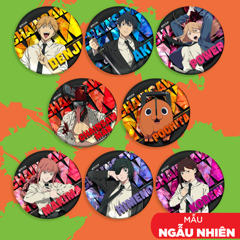 Sunrisepop Huy Hiệu Chainsaw Man CMAC024 (Giao Mẫu Ngẫu Nhiên)