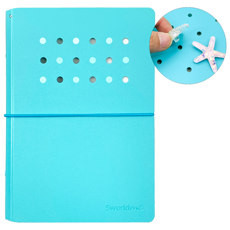 Sworld - Sổ Còng Trang Trí A6 Bìa Cứng 4 Lỗ - Blue