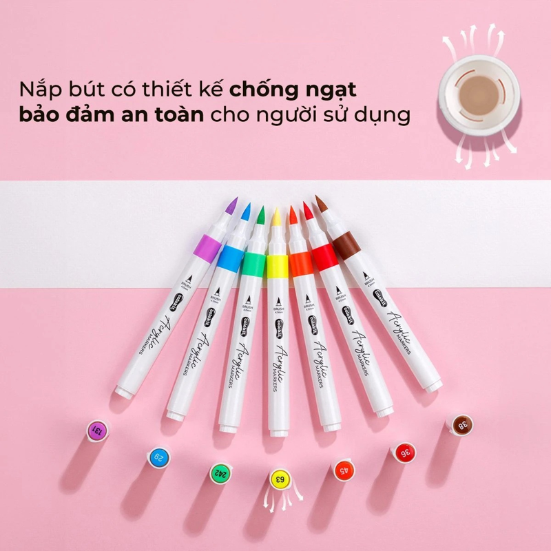 Hộp 48 Bút Lông Màu Colokit Acrylic 1 Đầu Brush ACM-C023