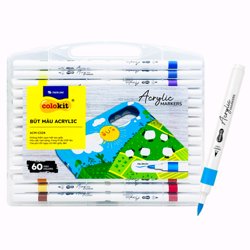 Hộp 48 Bút Lông Màu Colokit Acrylic 1 Đầu Brush ACM-C023
