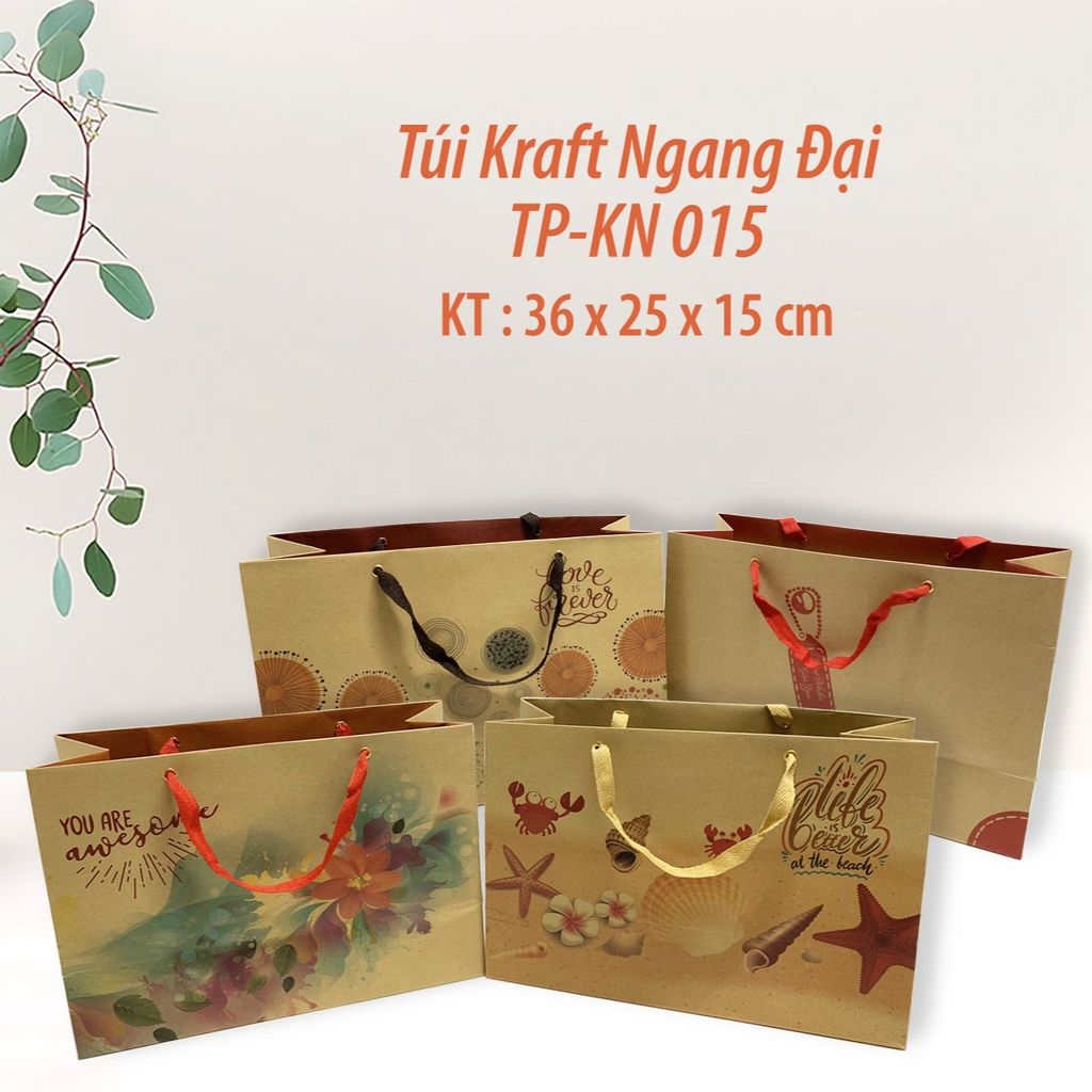 Túi Kraft Ngang Đại-36X25X15Cm