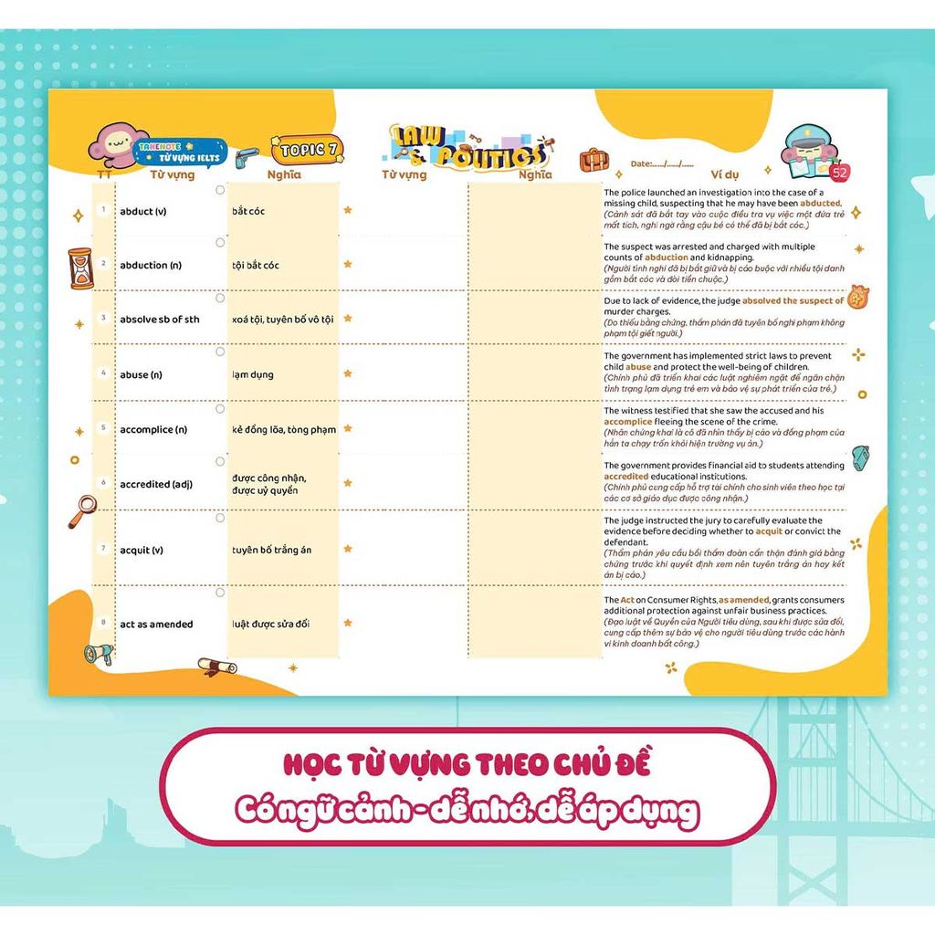 Takenote Từ Vựng IELTS Cung Cấp 1500 Từ Vựng Band 7.5 Theo Chủ Đề