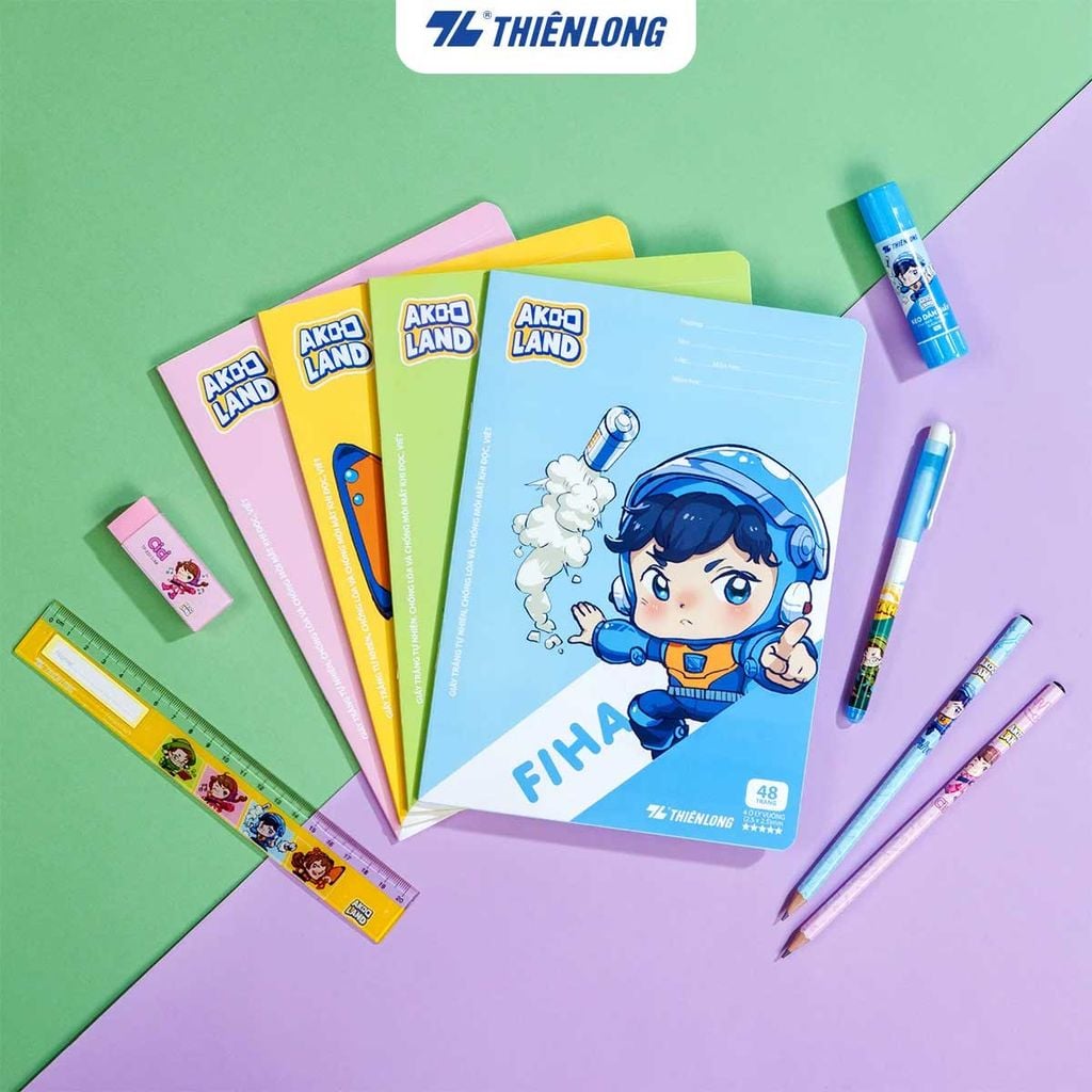 Tập Học Sinh 48tr Thiên Long - Akooland ĐL80gsm 4oly Vuông NB-114/AK (Giao mẫu ngẫu nhiên)