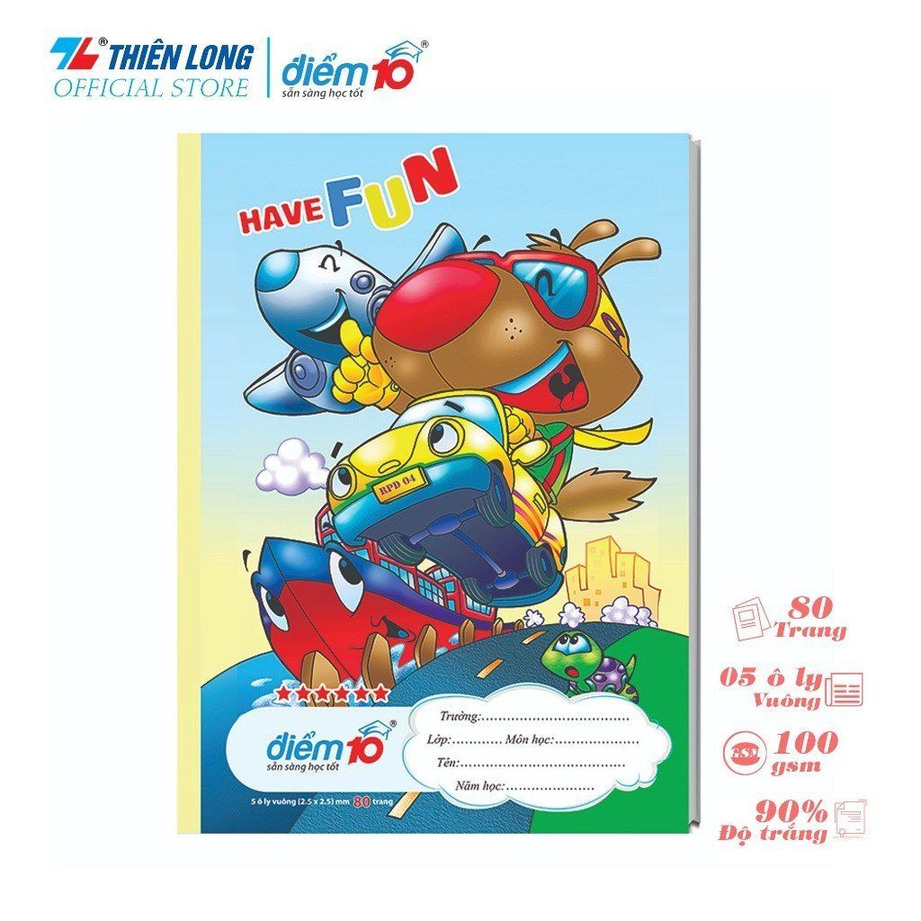 Tập TP-NB101 Điểm 10 (80T-5 oly vuông) (Hình ngẫu nhiên)