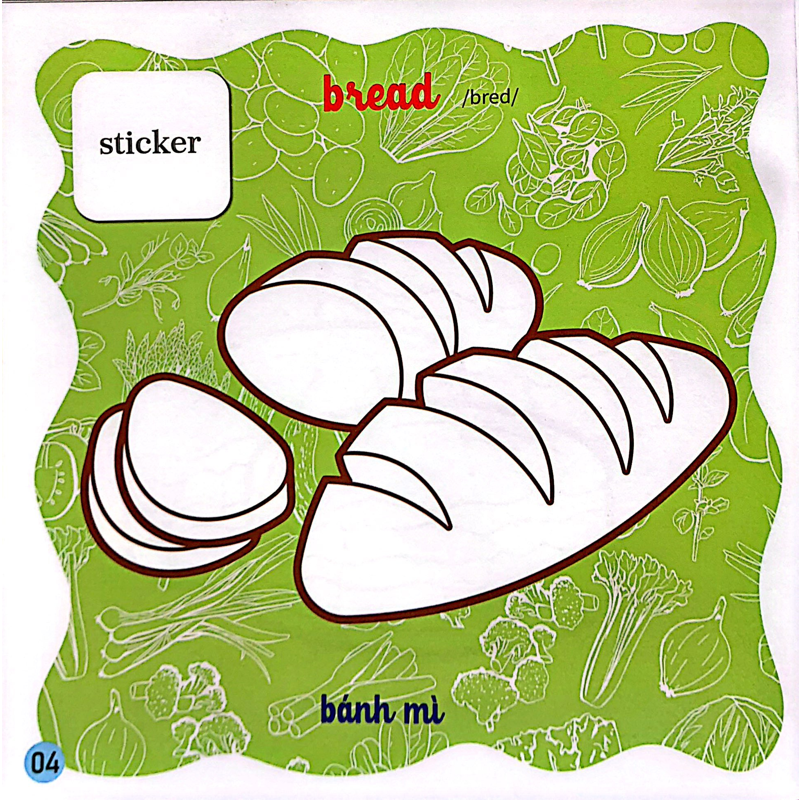 Tập Vẽ Theo Nét - Đồ Ăn Bé Yêu Thích (Song Ngữ Anh - Việt)
