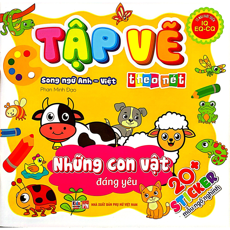 Tập Vẽ Theo Nét - Những Con Vật Đáng  Yêu (Song ngữ Anh-Việt)