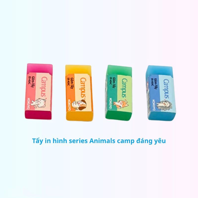 Campus - Tẩy Animals Camp ER-40AC Mix 4 Màu (Giao màu ngẫu nhiên)
