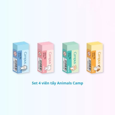 Campus - Tẩy Animals Camp ER-40AC Mix 4 Màu (Giao màu ngẫu nhiên)