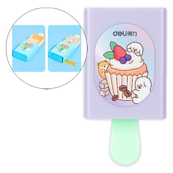 Deli - Gôm Tẩy Màu Hình Hộp Kem 71113 (Giao mẫu ngẫu nhiên)