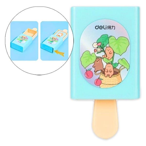 Deli - Gôm Tẩy Màu Hình Hộp Kem 71113 (Giao mẫu ngẫu nhiên)