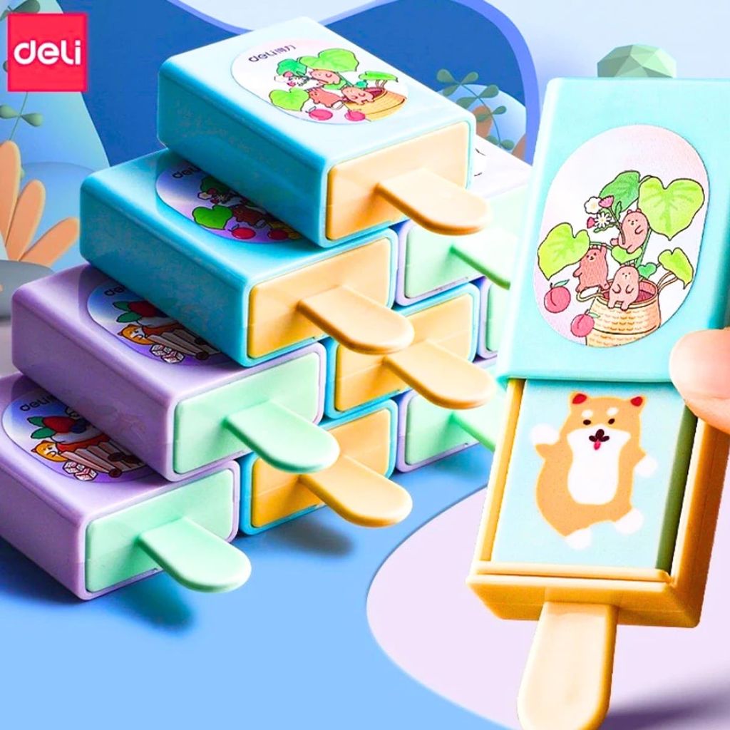 Deli - Gôm Tẩy Màu Hình Hộp Kem 71113 (Giao mẫu ngẫu nhiên)