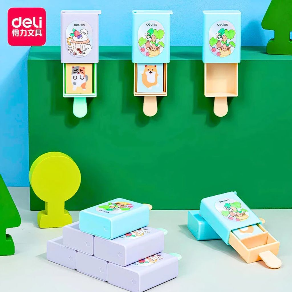 Deli - Gôm Tẩy Màu Hình Hộp Kem 71113 (Giao mẫu ngẫu nhiên)