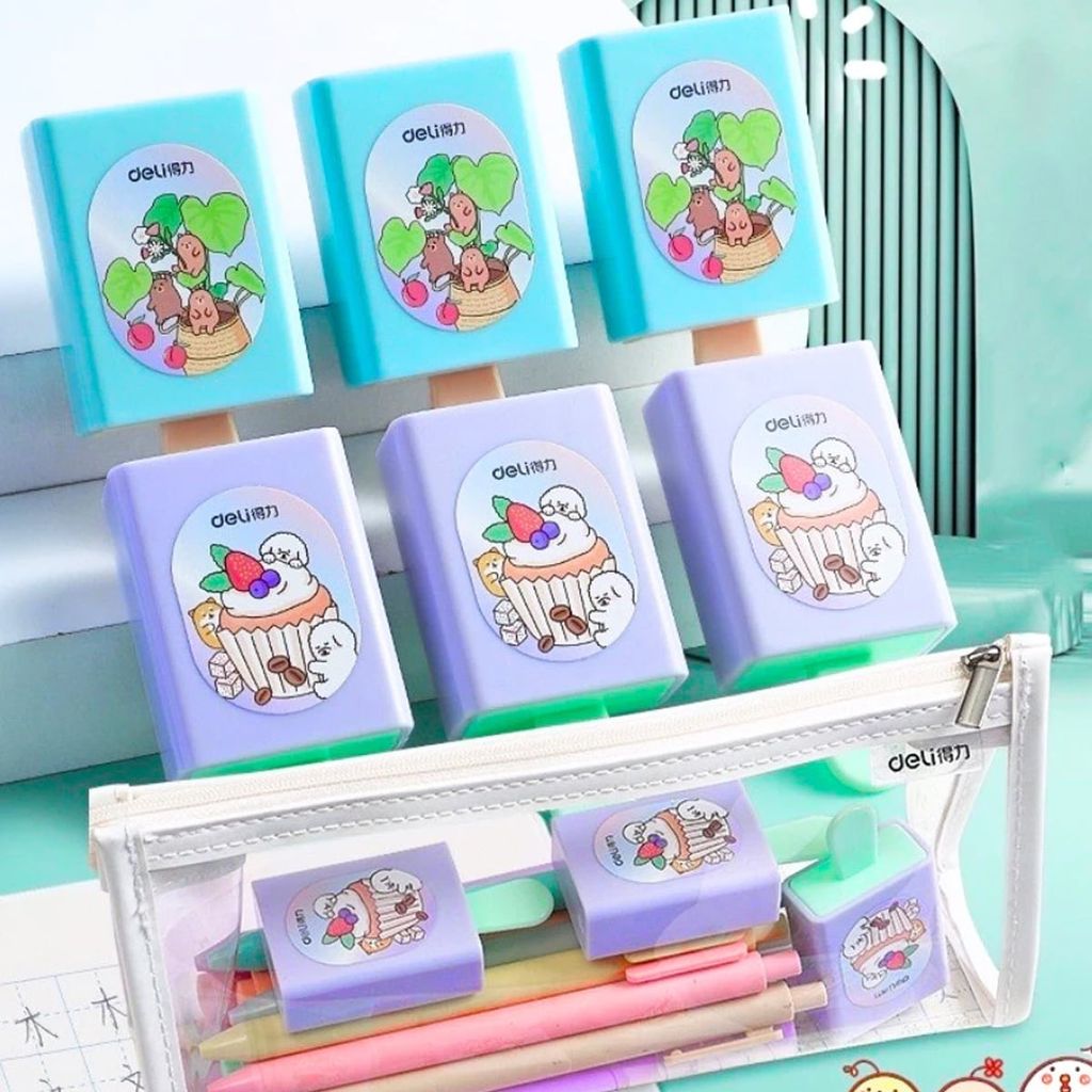 Deli - Gôm Tẩy Màu Hình Hộp Kem 71113 (Giao mẫu ngẫu nhiên)