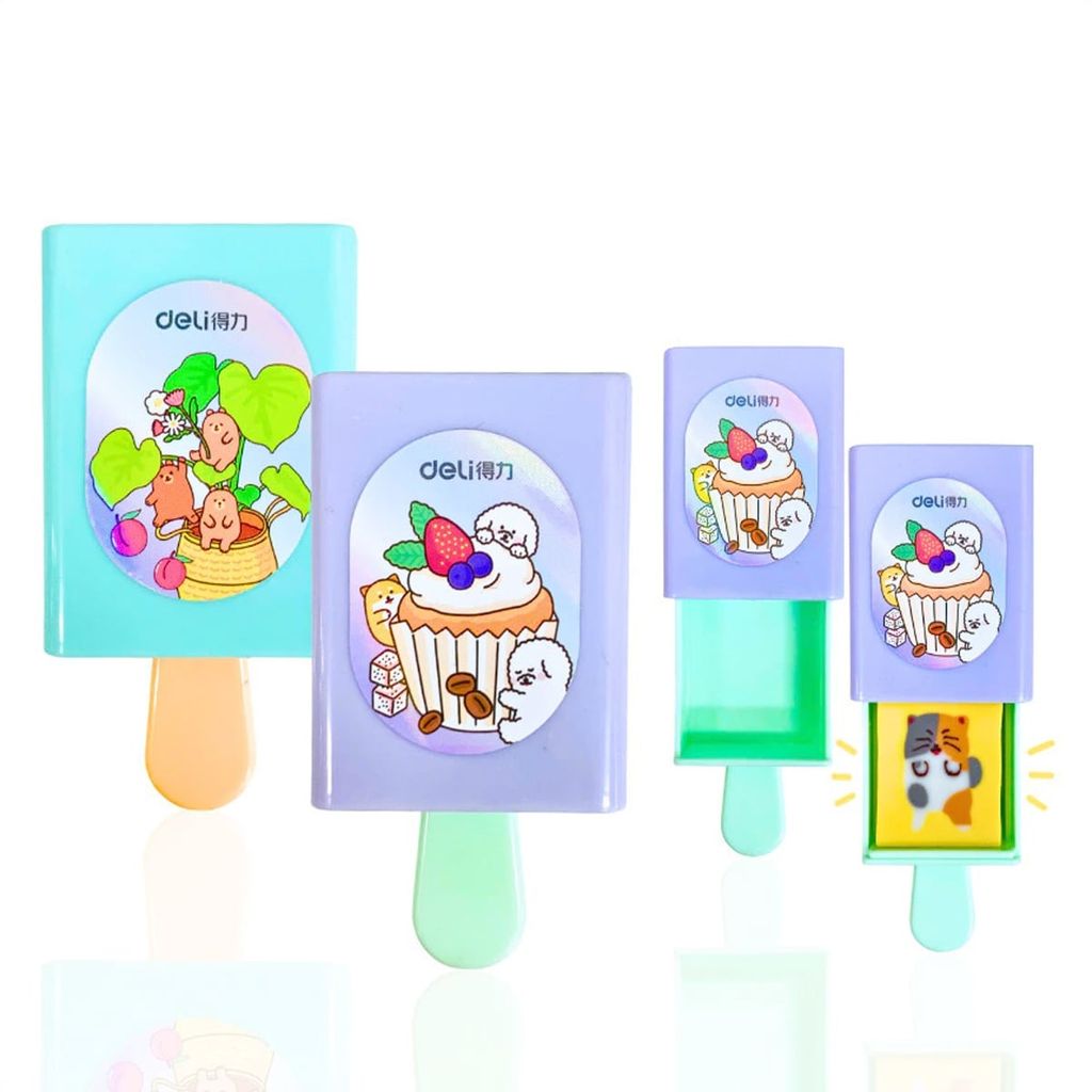 Deli - Gôm Tẩy Màu Hình Hộp Kem 71113 (Giao mẫu ngẫu nhiên)