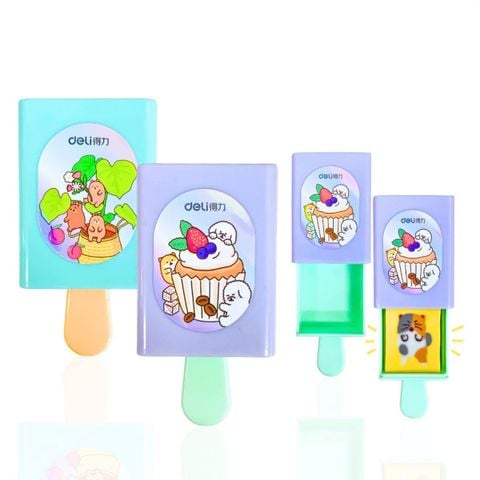 Deli - Gôm Tẩy Màu Hình Hộp Kem 71113 (Giao mẫu ngẫu nhiên)