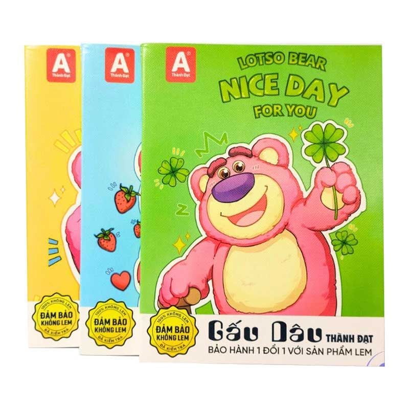 Tập Học Sinh 96tr Thành Đạt - Gấu Dâu A5 ĐL80gsm 4oly (Giao mẫu ngẫu nhiên)