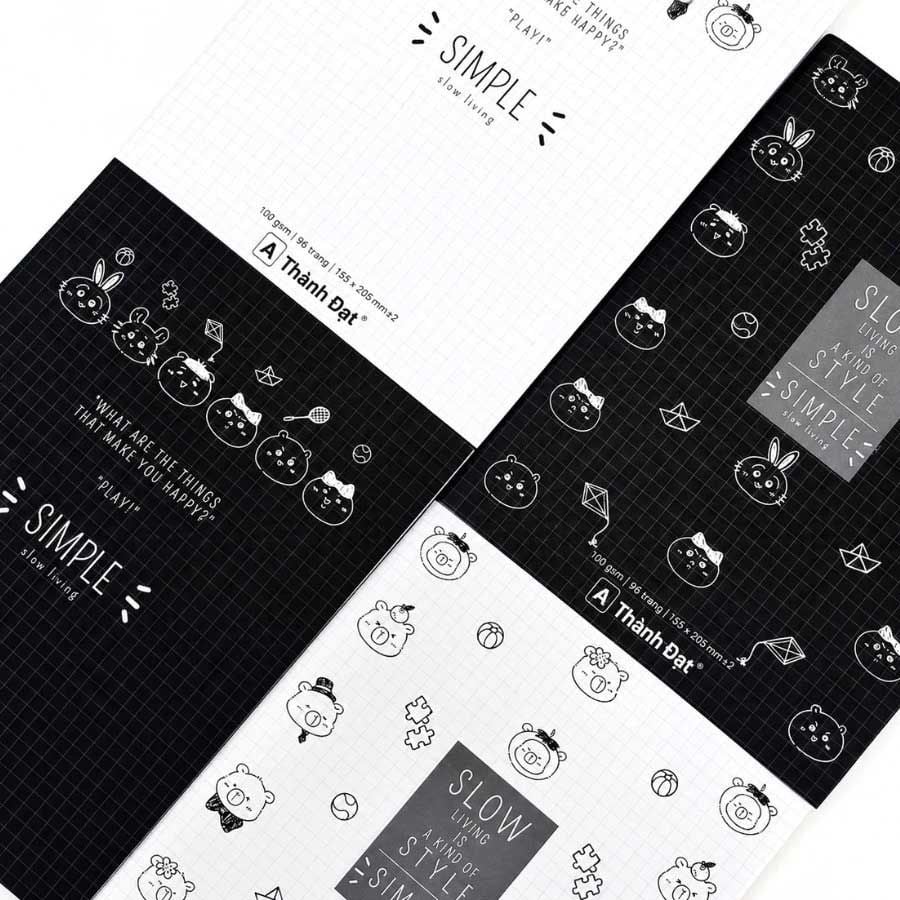 Tập Học Sinh 96tr Thành Đạt - Simple A5 ĐL100gsm 4oly (Giao mẫu ngẫu nhiên)