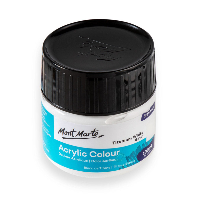 Mont Marte - Màu Vẽ Acrylic 100ml - Titanium White - MSCH1001