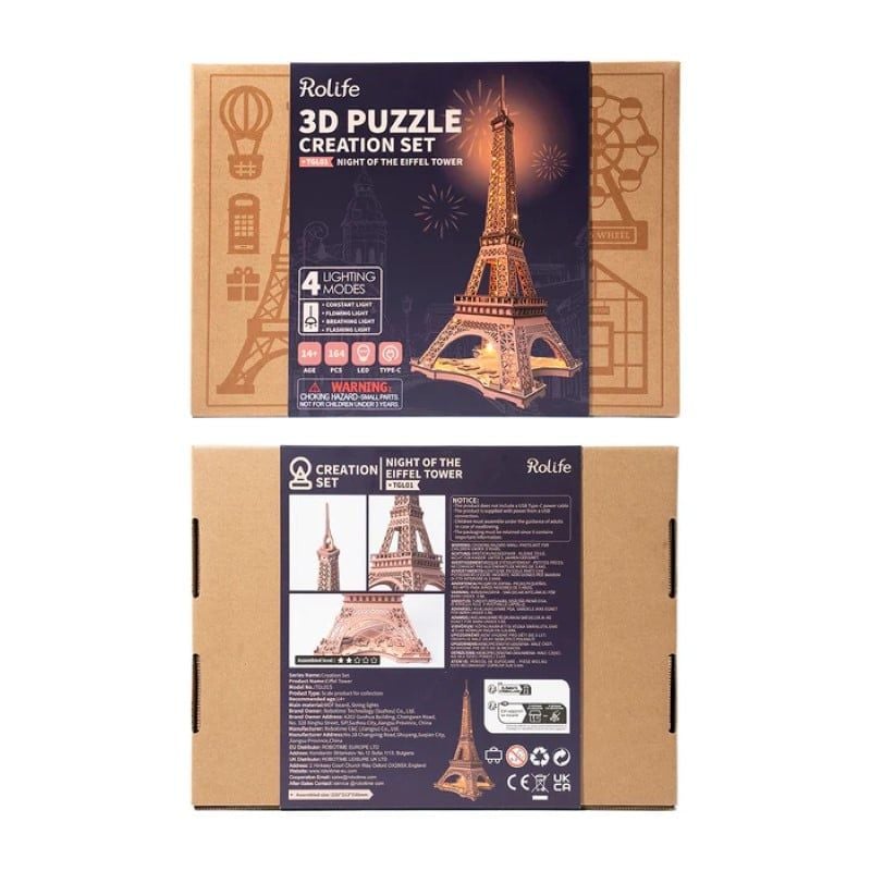 Robotime Đồ Chơi Lắp Ráp Tháp Eiffel Về Đêm TGL01