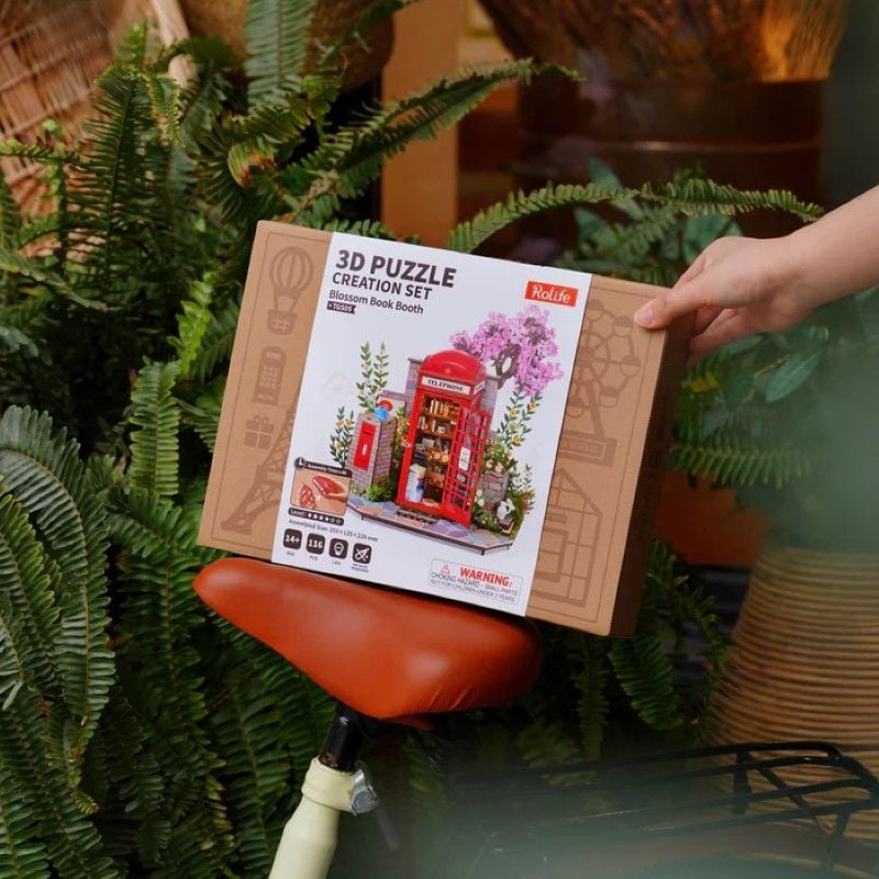 Robotime Đồ Chơi Lắp Ráp Quầy Sách Đầy Hoa Nở TGS05