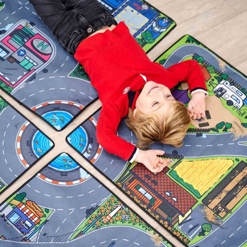 Dickie  Bộ Đồ Chơi Xe Thảm Sàn Thành Phố Micro World Playmat 203746018