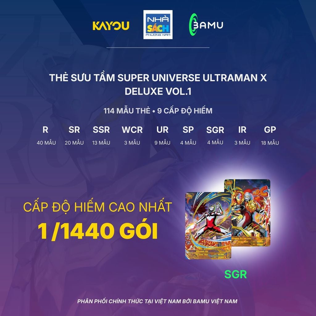 Kayou Bộ Thẻ Sưu Tầm Ultraman Vũ Trụ Hồ Sơ X Bản Cao Cấp Hh00002 (Bamu)