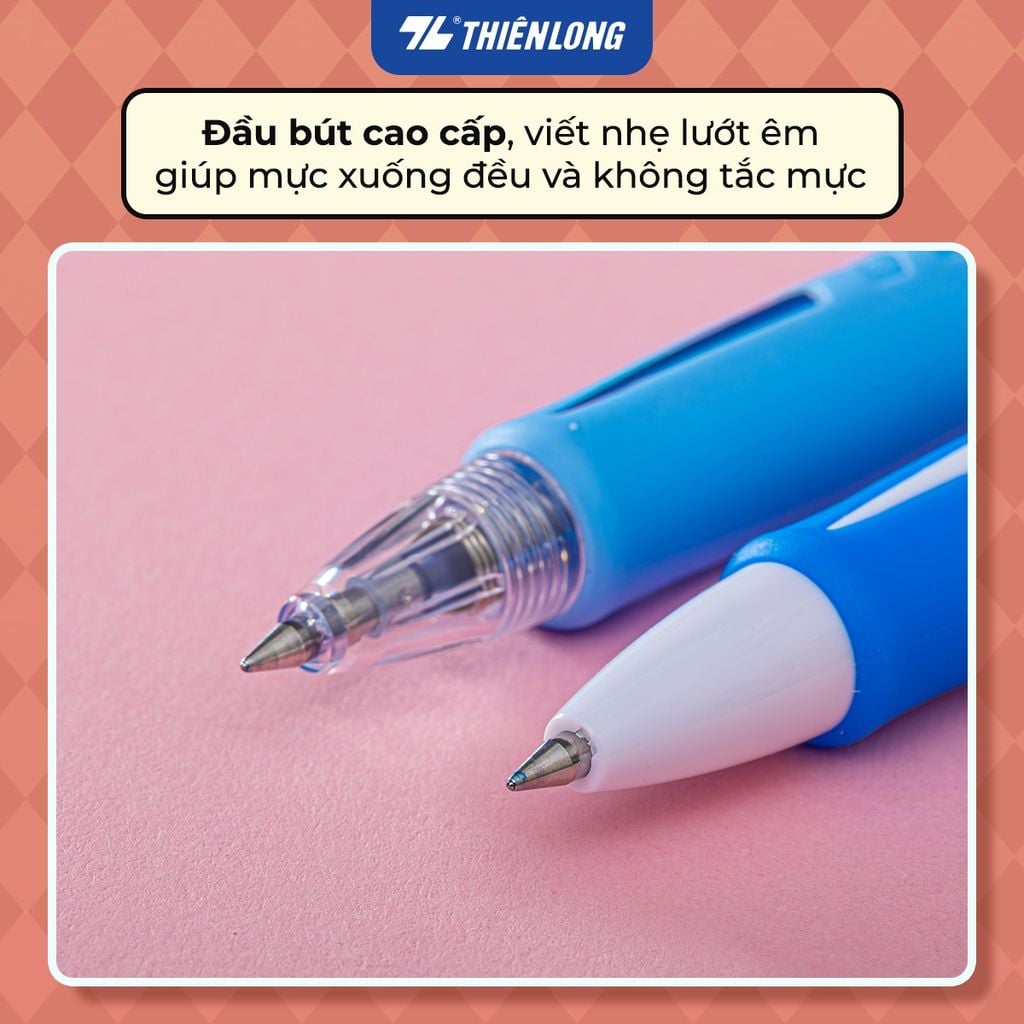 Bút Gel Thiên Long GEL-129/PLUS Thân Trắng Mực Xanh