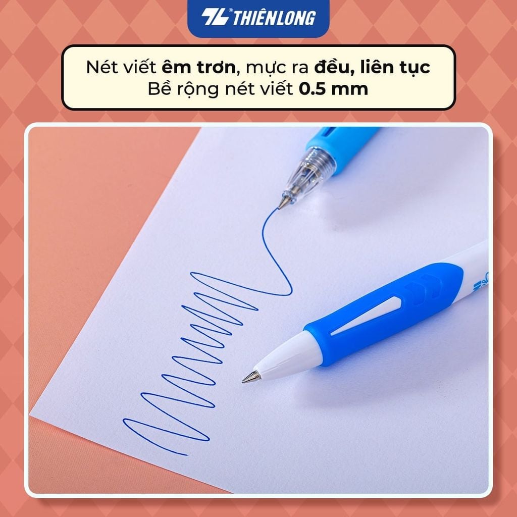 Bút Gel Thiên Long GEL-129/PLUS Thân Trong Mực Đen