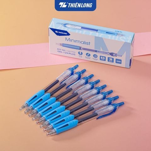 Bút Gel Thiên Long GEL-129/PLUS Thân Trong Mực Đen